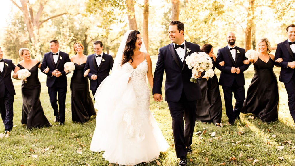 black-and-white-wedding-party-dresses